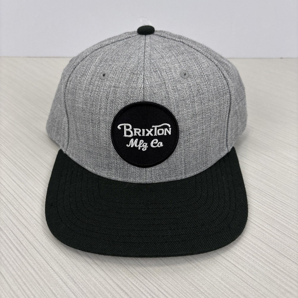 Brixton Wheeler Hat Cap SnapBack Gray Black Patch Two Tone Flat Bill NWT
